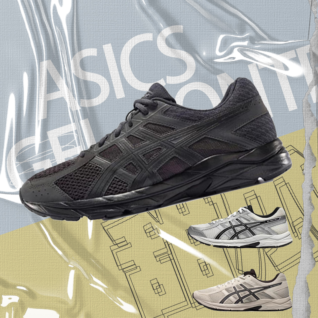 Asics亚瑟士低帮跑步鞋