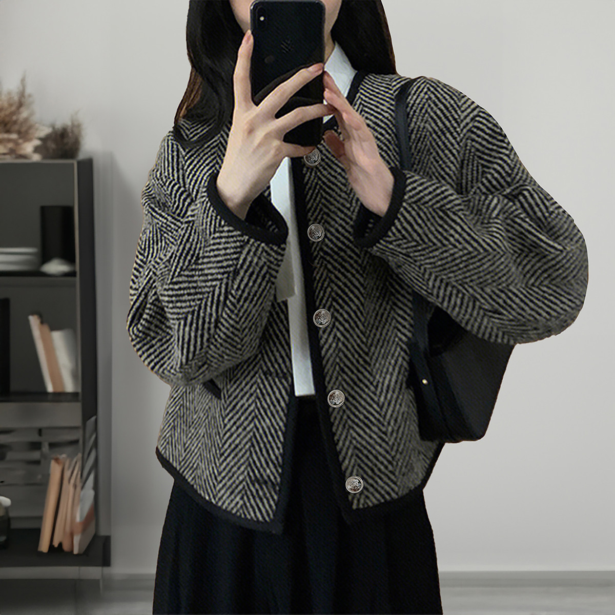 唐狮2026秋冬季女毛衣复古人字纹开衫外套小香风气质简约短款,女装/女士精品,毛衣,淘宝优惠券,粉丝福利购,淘宝优惠卷