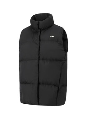 李宁羽绒马甲女装2025冬季健身系列宽松保暖立领外套AMRV124