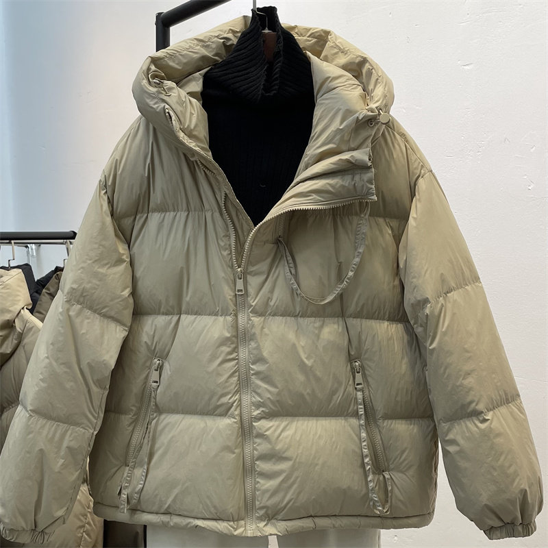 短款羽绒服女22冬新款爆款韩版时尚连帽卫衣式欧货白鸭绒保暖外套