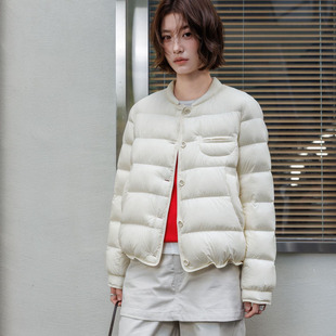 26冬装时尚单排扣90绒休闲女士羽绒服女爆款轻薄蓬松欧货短款外套