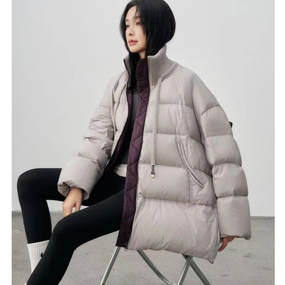 中长款锦纶羽绒服时尚立领