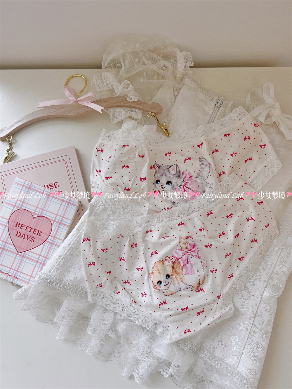 洛丽塔软妹内裤法式猫咪碎花