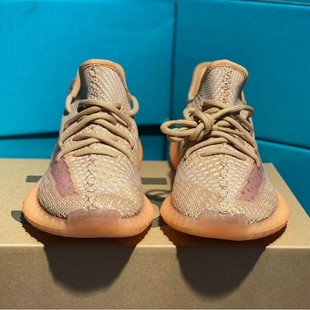 莆田正品椰子350美洲限定真爆透气运动鞋脏橙男女跑步鞋白满天星