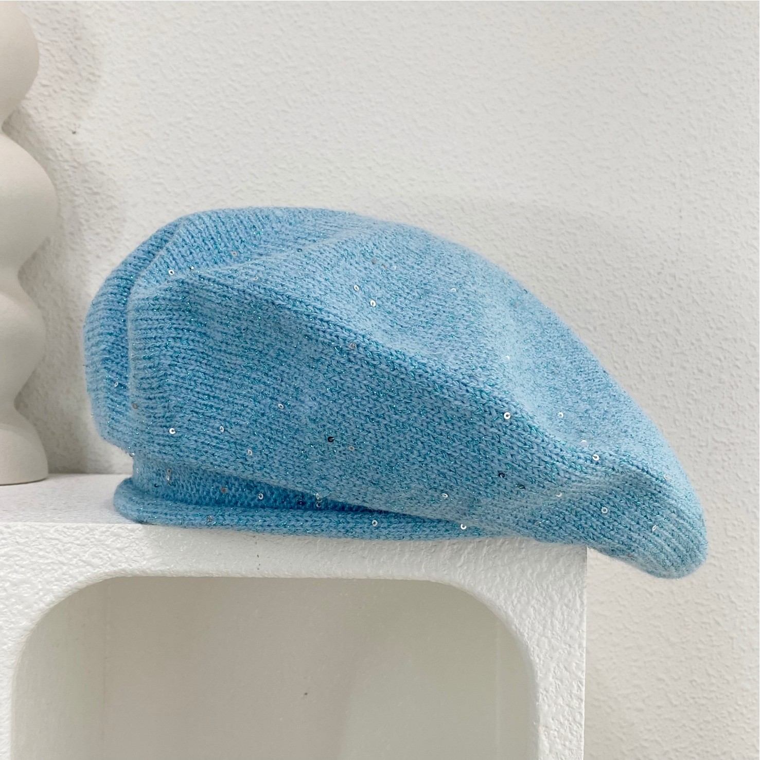 亮片纯色毛线针织贝雷帽子女秋冬季韩版百搭气质显脸小复古画家帽,服饰配件/皮带/帽子/围巾,帽子,淘宝优惠券,粉丝福利购,淘宝优惠卷