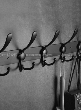免打孔不锈钢美式挂衣钩黑色排钩卧室门后挂钩挂衣架衣帽钩壁挂