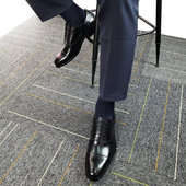 男鞋 小码 商务正装 高档皮质隐形内增高真皮鞋 英伦三接头牛津鞋 6cm8