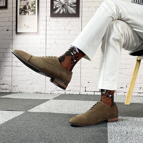 米莱特隐形内增高磨砂男士皮鞋