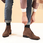 马丁靴男高帮英伦风秋季 反绒皮中帮靴子男 男鞋 沙漠靴工装 短靴冬季