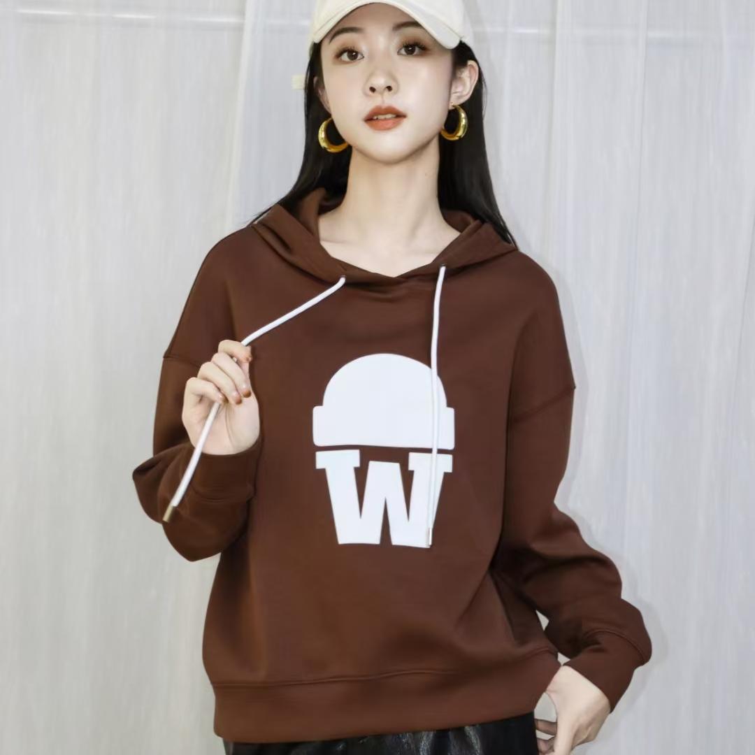 DODY读衣 时尚休闲套头W字母带帽卫衣0524CSW