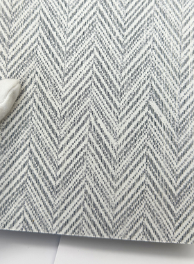 人字纹鱼骨纹 软硬包柜门扪布面料 灰蓝色 棉纱线 精装样板间 Q9