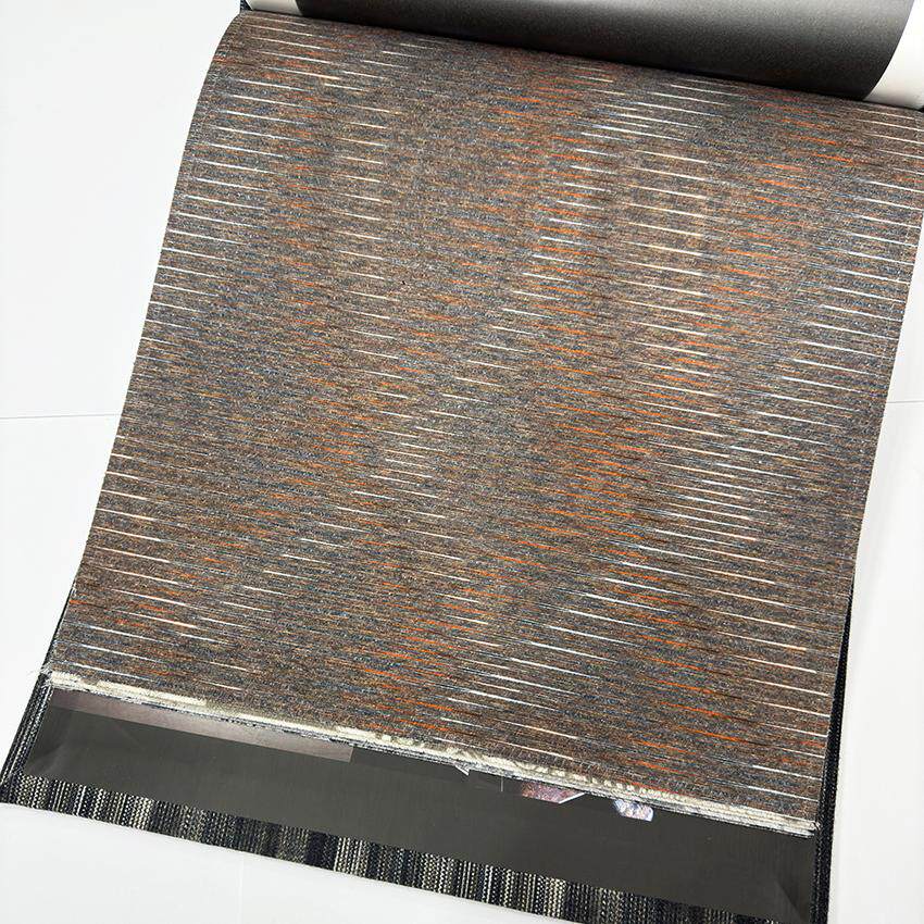 艺术感曲线条纹  窗帘服装布艺 意式诧寂 咖啡色 别墅客厅酒店 V1