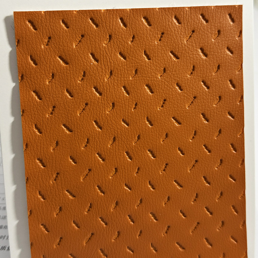 打孔效果 PU皮革 3D橙色深蓝色 KTV酒店柜子汽车座椅软硬包布9850