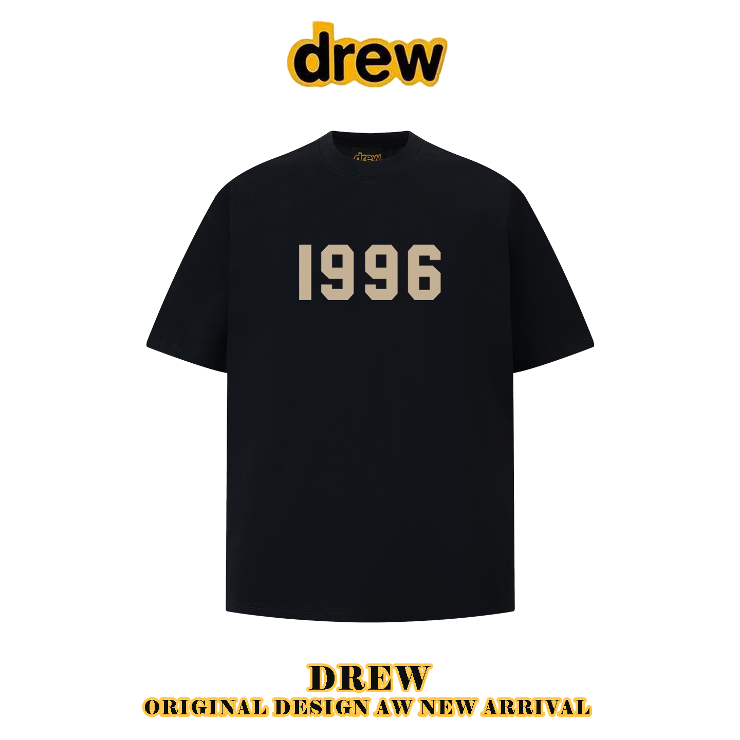 drew潮牌美式高街1996植绒数字短袖T恤男女宽松情侣百搭纯棉上衣,女装/女士精品,T恤,淘宝优惠券,粉丝福利购,淘宝优惠卷