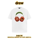 Drew美式 潮牌番茄耳机印花休闲百搭正肩260G纯棉短袖 T恤情侣上衣