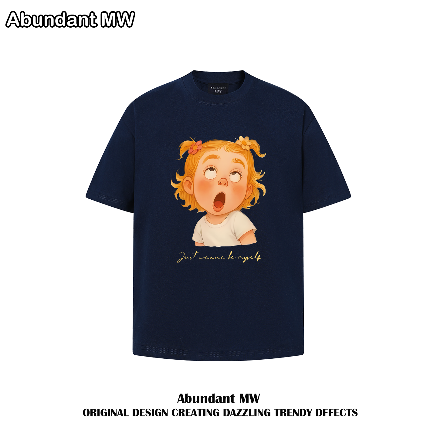 AbundantMW美式卡通女孩短袖T恤