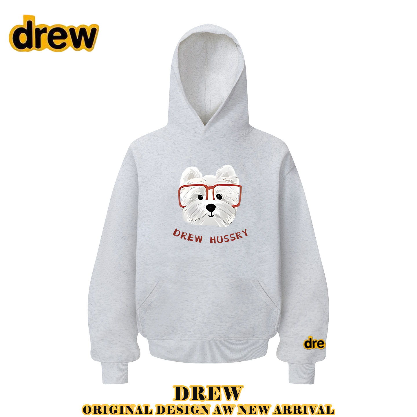 drew潮牌美式小狗连帽卫衣男女