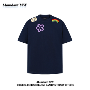 T恤男女休闲夏季 情侣百搭纯棉宽松上衣 MW潮牌卡通短袖 Abundant