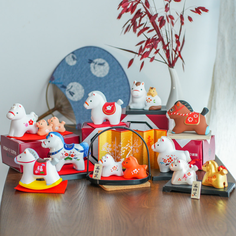 2025蛇年马年 生肖摆件 日本药师窑开运招财家居饰品新年日式礼物