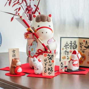 2026马年日本进口龙虎作开运招福 生肖桌面摆件家居圣诞新年礼物