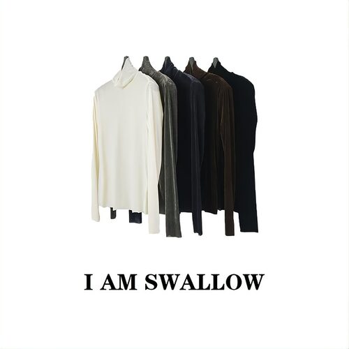 【A/M Swallow】双层复合植绒高领长袖打底衫W-1586#0150