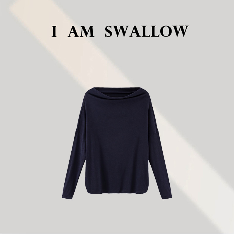【A/M Swallow】一字领强捻棉长袖打底衫R-6024T#002