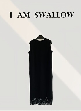 【A/M Swallow】三醋酸蕾丝拼接连衣裙W-1027#77
