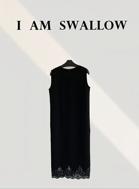 【A/M Swallow】三醋酸蕾丝拼接连衣裙W-1027#77