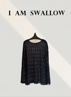 【A/M Swallow】亚麻镂空长袖针织衫W-1033#5520