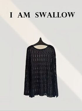 【A/M Swallow】亚麻镂空长袖针织衫W-1033#5520