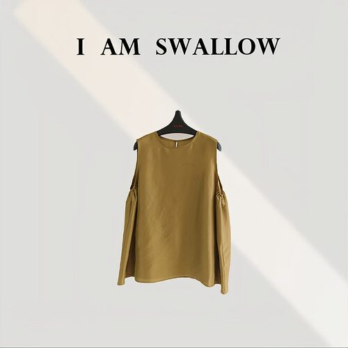 【A/M Swallow】双宫纱桑蚕丝无袖上衣W-1221#3010