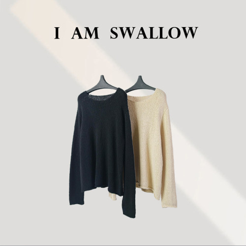 【A/M Swallow】针织棉亚麻长袖毛衣W-1351#997