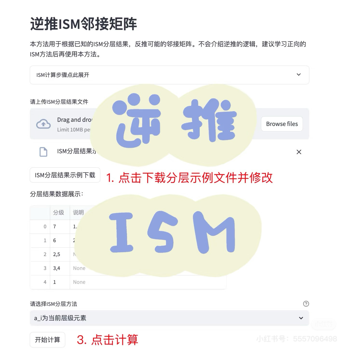 基于因素分层，逆推ISM邻接矩阵，在线计算，不限操作系统