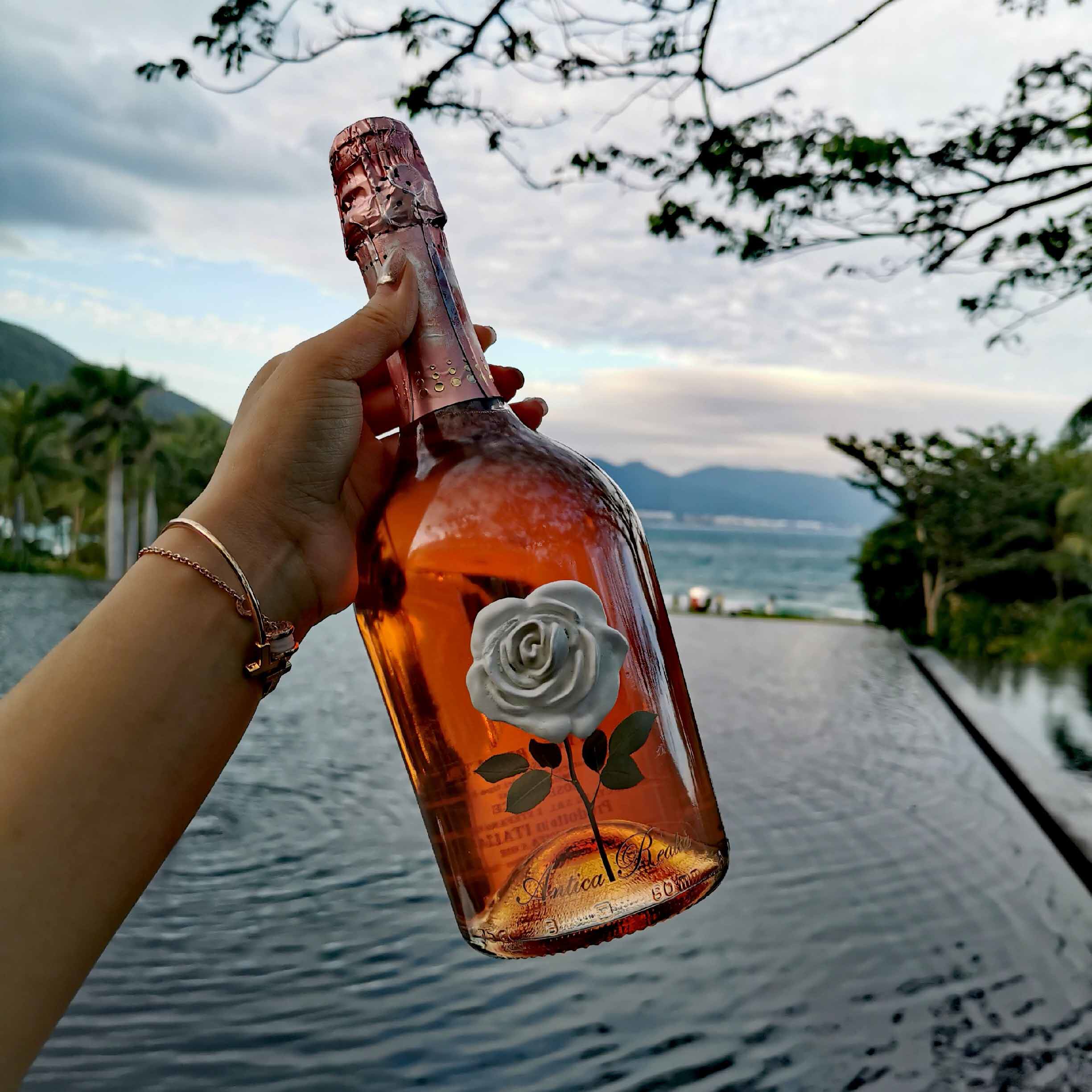 意大利进口手工雕刻大理石玫瑰花莫斯卡托甜起泡酒女士甜酒