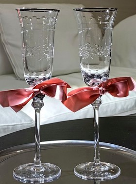 du家原创雕花香槟杯 经典复古 纯手工雕刻高颜值香槟杯 葡萄窖主