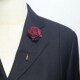 饰 领针大衣毛衣别针装 酒红色玫瑰花一字胸针个性 简约胸花男女西装