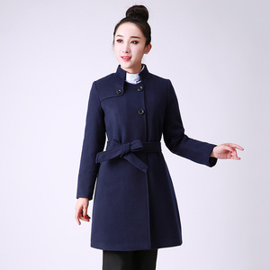 中国移动大衣女加棉加厚冬装2019营业厅工作服员工制服羊毛呢外套