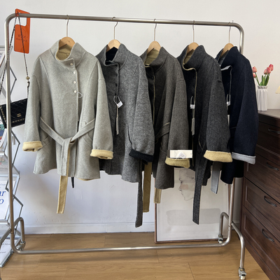 高级感双面双色中长双面羊毛大衣