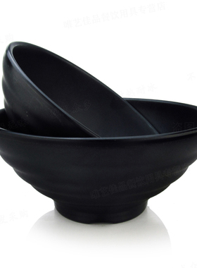 嘉宝密胺碗酒店 黑色磨砂大碗仿瓷餐具9寸汤碗日式味千拉面碗C032