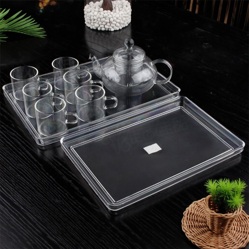 亚克力托盘透明磨砂塑料盘子长方形酒店宾馆客房收纳水杯盘黑8106,包装,塑料托盘,淘宝优惠券,粉丝福利购,淘宝优惠卷