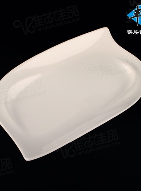 丰美餐厅密胺餐具白色菜盘 8寸异形碟子仿瓷盘子特色餐盘抗摔P042