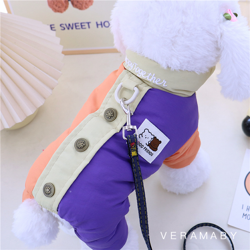 宠物泰迪博美雪纳瑞比熊小狗狗衣服四脚保暖小型幼犬春秋冬款棉衣