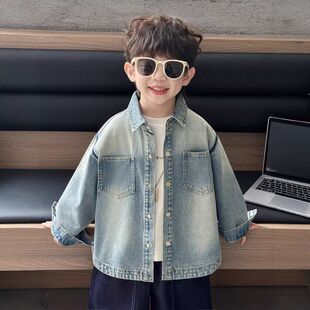 2026男童春装牛仔衬衫外套春秋季新款韩版帅气儿童薄款夹克衫衣服