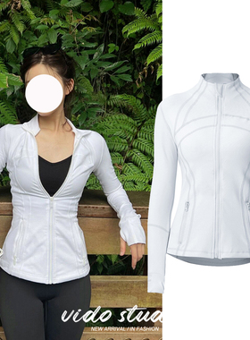 明星同款黑色修身lu瑜伽服外套女健身运动休闲夹克纯欲上衣秋lu