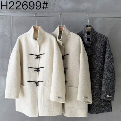 韩版牛角扣双面苏丽羊毛外套女