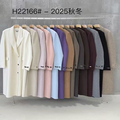 经典款双面羊毛大衣中长款羊绒女