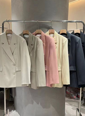 LAS CELULA实体店同款灰色西装外套女韩版宽松休闲高级感炸街西服