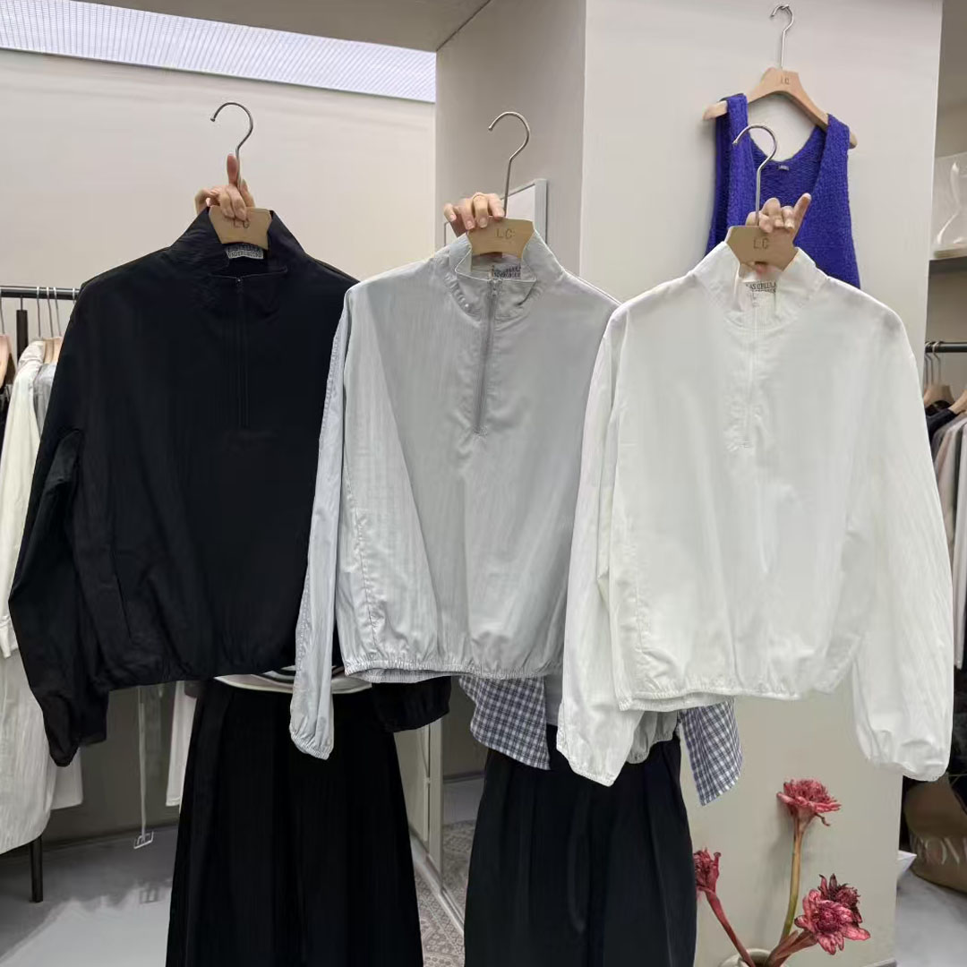 拉链立领长袖外套女休闲上衣