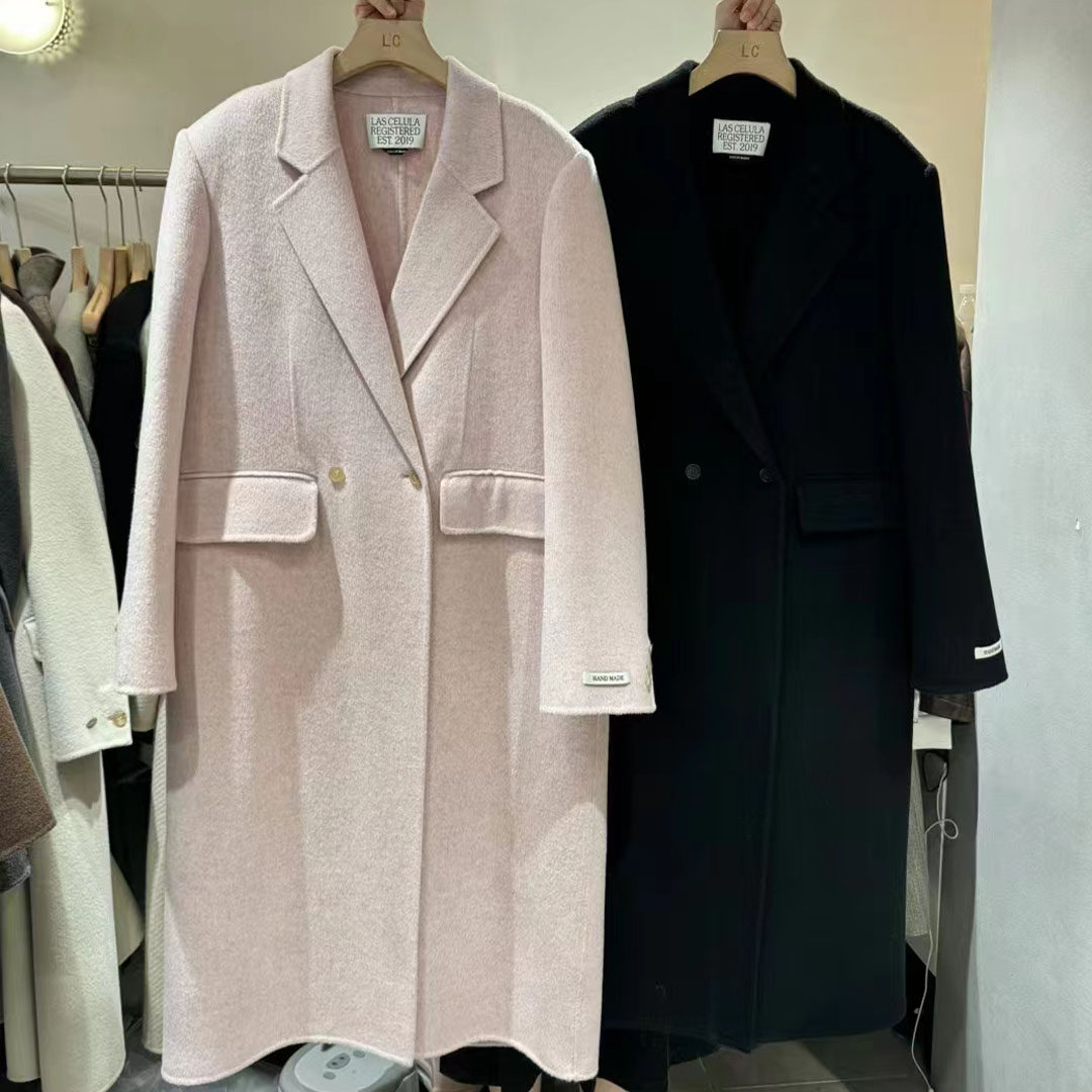 LAS CELULA正品实体店同款高端双面羊羔毛大衣女韩系大码长款外套,女装/女士精品,毛呢外套,淘宝优惠券,粉丝福利购,淘宝优惠卷