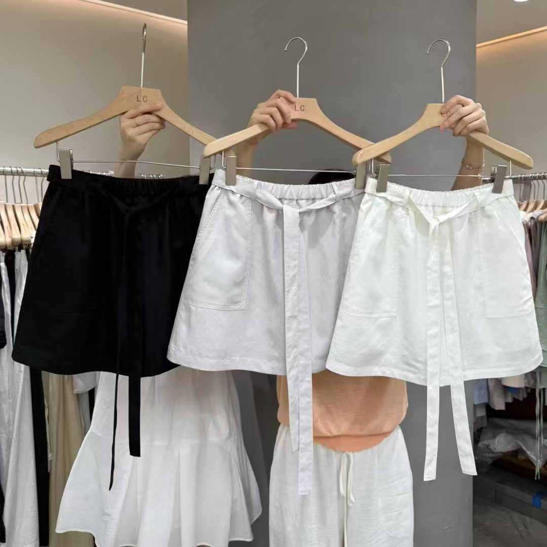 韩版高腰抽绳设计百搭休闲半裙